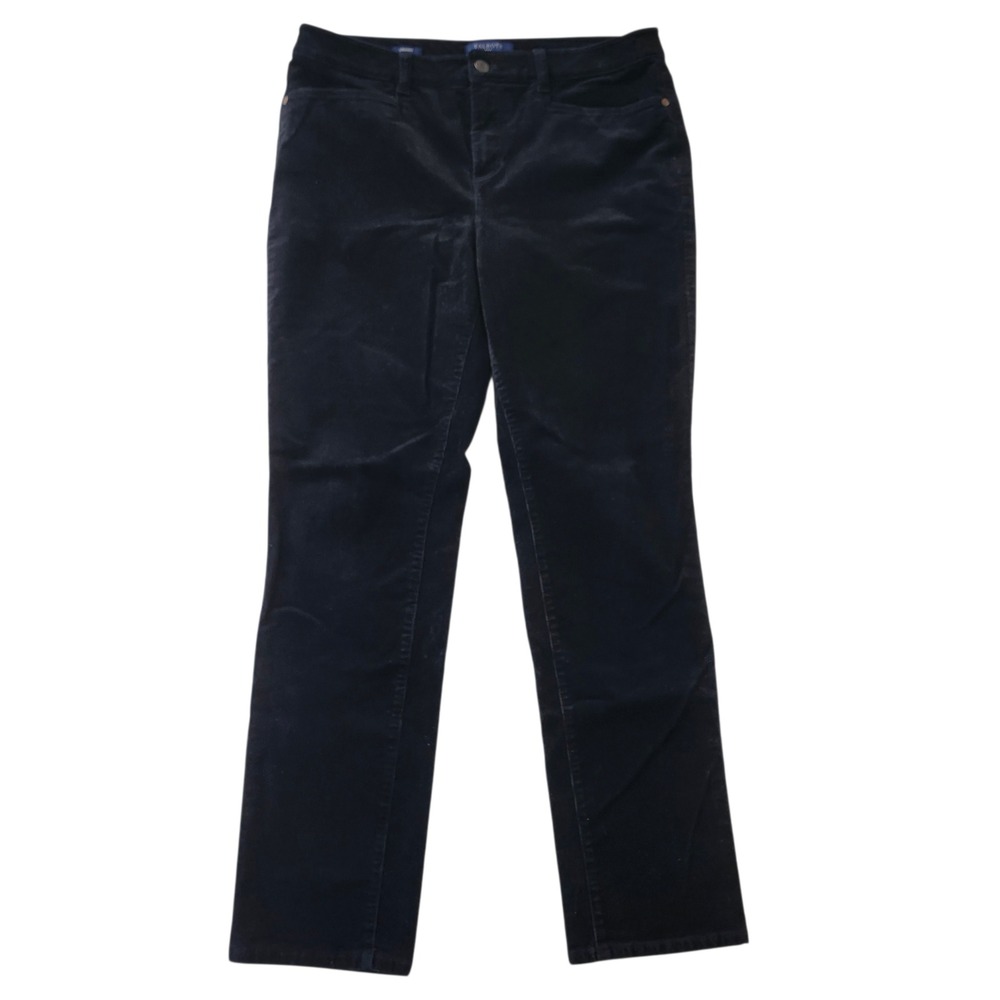 Talbots Simply Flattering Collection Black Straight Leg Corduroy Pants Womens 12 - Picture 2 of 6